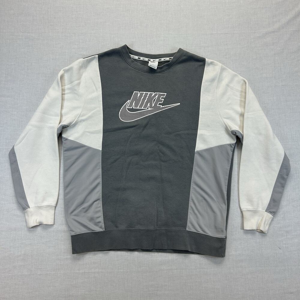 Nike Air Fleece Crewneck Sweatshirt Men's Large Gray Long Sleeve Pullover Casual